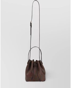 Etro Arnica Small Cotton Bucket Bag - White