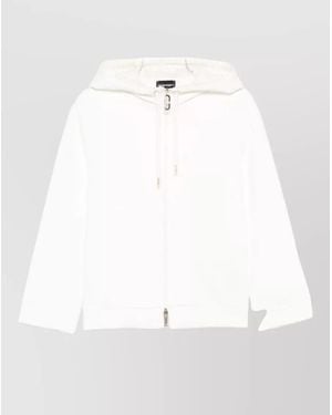 Emporio Armani Cotton Hooded Zip-Up Jacket - White