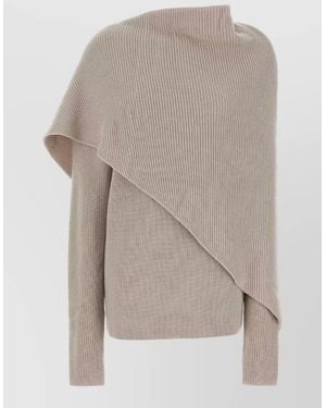 Entire studios Wool Jumper Asymmetric Draped Long Sleeves - Grey