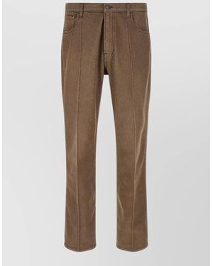 Prada Vintage Wash Cotton Denim Straight Jeans - Natural