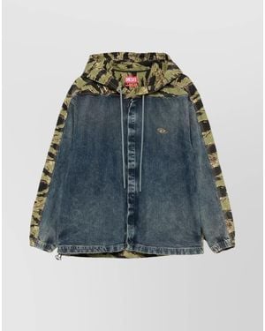 DIESEL Cotton Relaxed-Fit Hooded Jacket - Blue