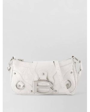 Balenciaga Essex Small Shoulder Bag Synthetic Croco - Natural