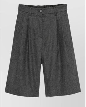 Emporio Armani Cashmere Flannel Shorts - Grey