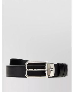 Montblanc Reversible Leather Belt Adjustable Buckle Design - White