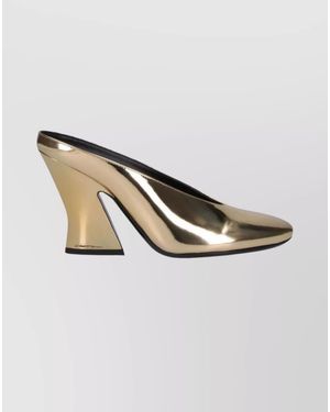 Givenchy Leather Sculpted High-Heel Mules - Natural