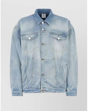 Vetements Denim Jacket With Chest And Side Pockets - Blue