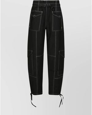 Ganni Slub Pants - Black