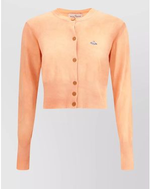 Vivienne Westwood Bea Cropped Cardigan With Signature Embroidery - Blue