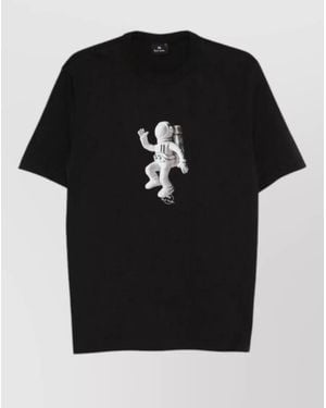 Paul Smith T Shirt Astronaut Print Crew Neck - Black