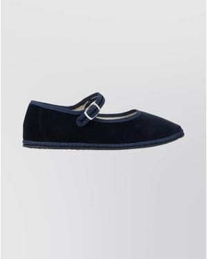 Vibi Venezia Velvet Ballerina Shoes - Blue