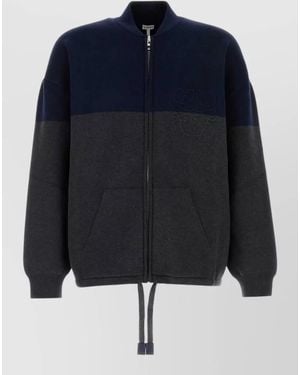 Loewe Two-Tone Stretch Cotton-Blend Cardigan - Blue