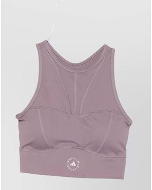 adidas By Stella McCartney Racerback Mesh Bralette Crop Top - Purple