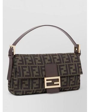 Fendi Baguette 26424 Calfskin Clutch And Strap - Multicolor
