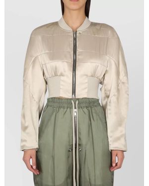 Rick Owens Silk Padded Bomber Jacket - Natural