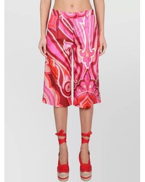 Etro Silk And Cotton Bermuda Shorts - Red