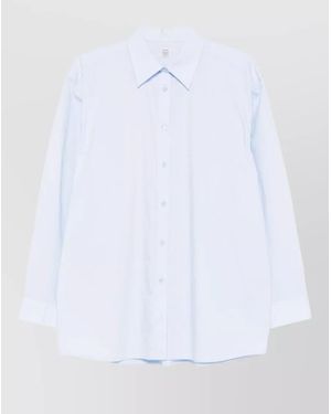 TOTEME Organic Cotton Shirt Pleated Back Collar - White