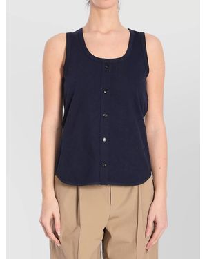 Bottega Veneta Tank Top With Buttons - Blue