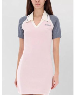 CASABLANCA Short Sleeve Tennis Dress Contrast Sleeves - Pink