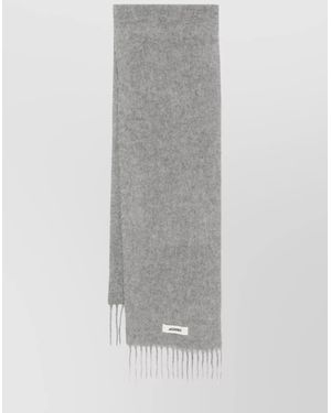 Jacquemus Stylish Edges Fringed Scarf - Gray