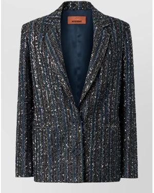 Missoni Striped Sequin Bomber Jacket - Black