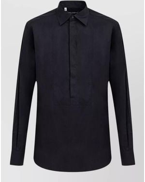 Dolce & Gabbana Pleated Cotton Shirt - Blue