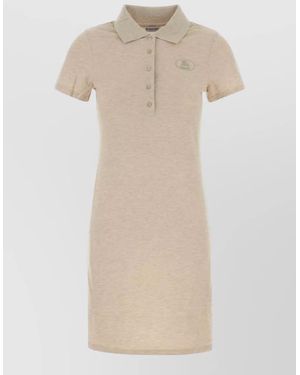 Burberry Piqué Polo Knee-Length Dress - Natural