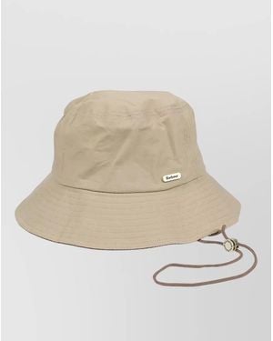 Barbour Asker Showerproof Bucket Hat Adjustable Strap - Natural