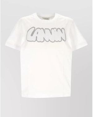 Lanvin Embroidered Logo Cotton T-Shirt - White