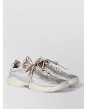 Miu Miu Suede Leather Low-Top Sneakers - Metallic