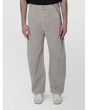 Lemaire Curved Leg Belted Denim Trousers - Grey