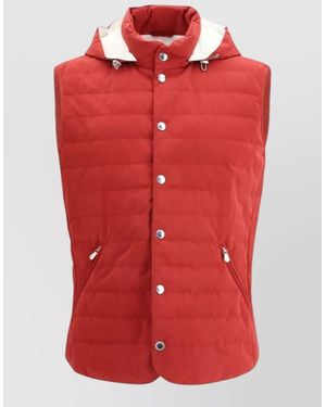 Brunello Cucinelli Sleeveless Puffer Jacket - Red