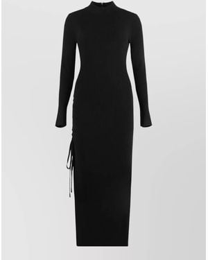 MICHAEL Michael Kors Knit Midi Dress Merino Wool Blend - Black