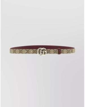 Gucci Reversible Belt Featuring Monogram Pattern - White