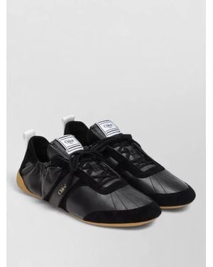 Chloé Trainers Contrast Sole Elasticated Panels Pull Tab - Black