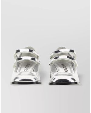 NODALETO Leather Sandals - Metallic