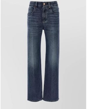 Brunello Cucinelli Denim Contemporary Loose Straight-Leg Jeans - Blue