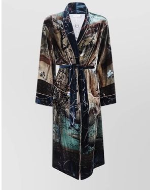 Pierre Louis Mascia Kanpur Adana Belted Waist Floral Robe - Multicolor