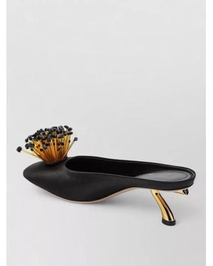 Ferragamo Mules Decorative Embellishments Sculptural Heel Design - Multicolour