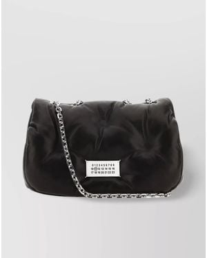 Maison Margiela Glam Slam Medium Leather Quilted Shoulder Bag - Black