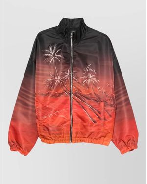 Amiri Palm Print Nylon Bomber Jacket - Red