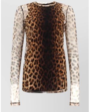 Sportmax Mesh Panel Top - Brown