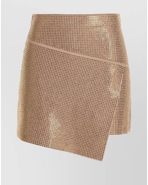 ANDREADAMO Sequin Knit Asymmetric Skirt - Natural