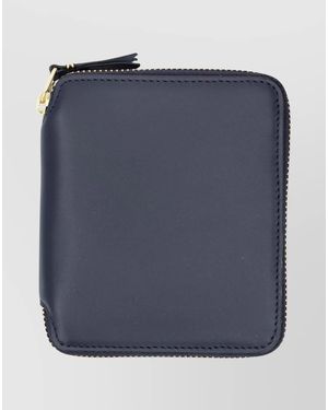 Comme des Garçons Leather Zip Around Wallet - Blue