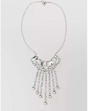 Dries Van Noten Strass Necklace Chain Design Cascading Detail - White