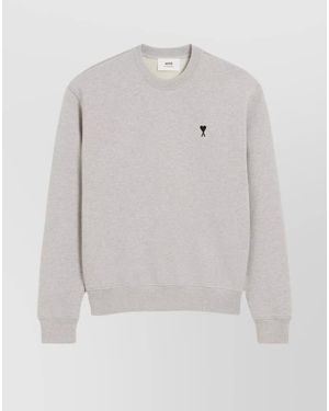 Ami Paris Heart Friend Cotton Crewneck Jumper - White