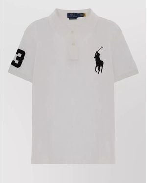 Polo Ralph Lauren Short Sleeve Polo Shirt Number Patch - White