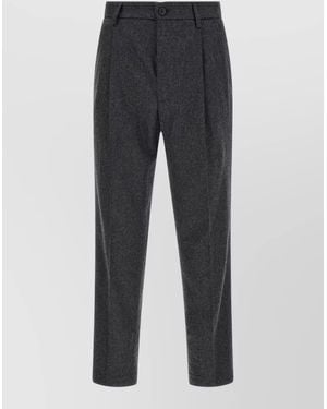 Department 5 Wool Cashmere Pleated Tailored Trousers - Grey