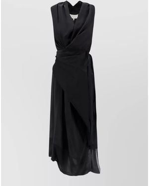 Maison Margiela Draped Silk Dress - Black