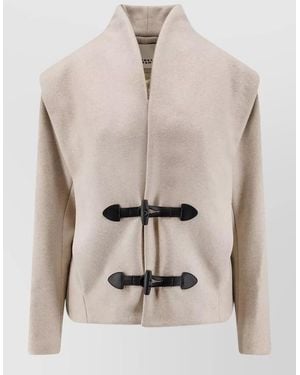 Isabel Marant Cashmere Wool V-Neck Coat - Natural