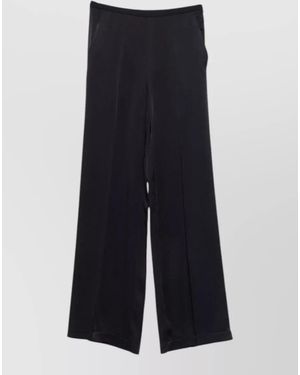 forte_forte High Waist Trousers Satin Wide Leg - Blue